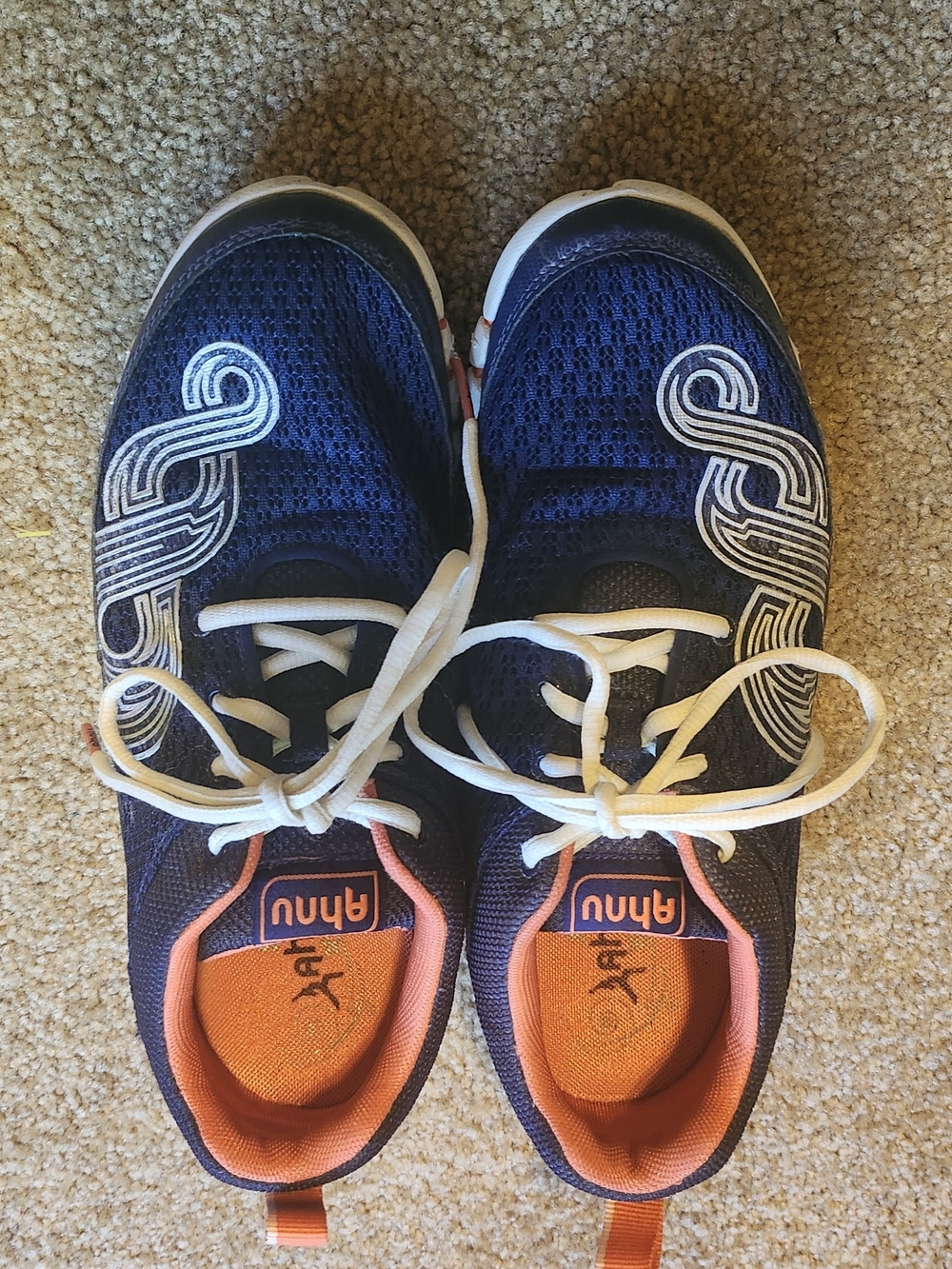 Ahnu Navy and Orange Women's Athletic Sneakers